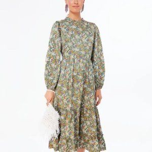 Green Floral Holly Midi Dress Hyacinth House Small